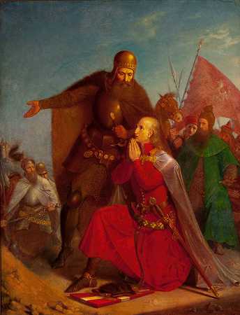 “瓦迪斯瓦夫·贾吉奥和维塔塔斯在格伦瓦尔德战役前祈祷