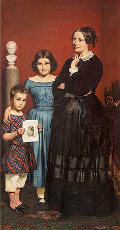 《弗雷德里克·维尔明·黑格与孩子们的肖像》作者：威廉·马斯特兰