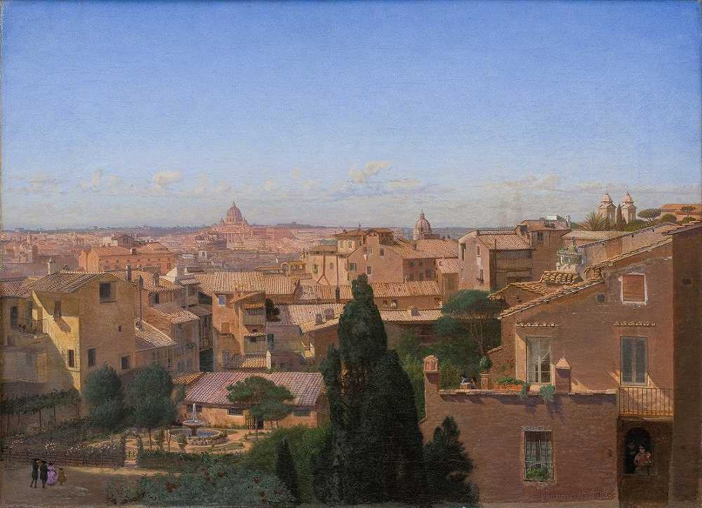 汉斯·约尔根·哈默的《从艺术家的住宅看罗马》