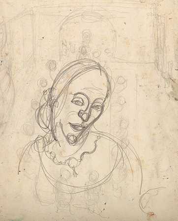 夏洛特·萨洛蒙的《晚餐派对与保拉·林德伯格的肖像研究》