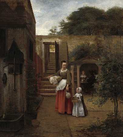 《院子里的女人和孩子》（Pieter De Hooch）