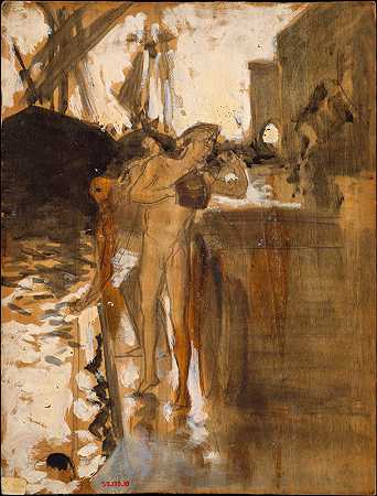 约翰·辛格·萨金特的《站在码头上的两个裸泳者》