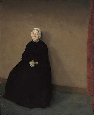 《一个老妇人》，作者：维勒姆·哈默什（Vilhelm Hammershøi）