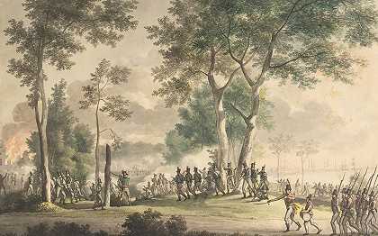 “Livjægernes uddud i Classens花园，1807年8月31日。作者：克里斯托弗·威廉·埃克斯伯格
