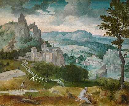《与圣杰罗姆的风景》，作者：Cornelis Massijs