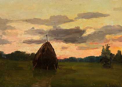 艾萨克·莱维坦的《草堆风景》
