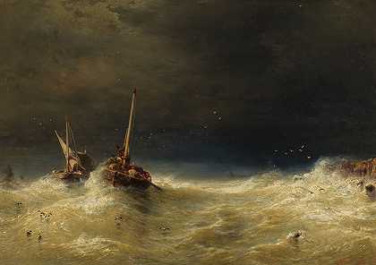 爱德华·希尔德布兰特的《海上风暴》