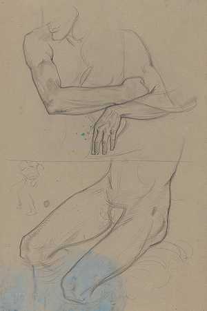 理查德·尼古拉·罗兰·霍斯特的《男性裸体上身和下身与孩子》