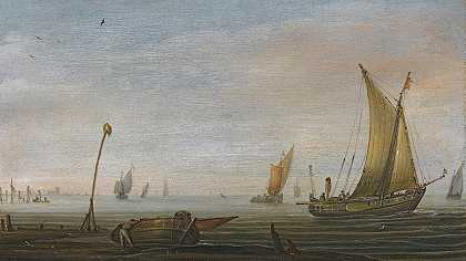 亚伯拉罕·德·弗尔的《Zuider Zee上的小船》