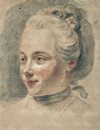 年轻的约翰·海因里希·蒂施贝因（Johann Heinrich Tischbein）的《左转女孩头的四分之三视图》
