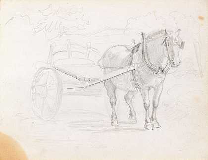 阿道夫·蒂德曼德的《马与马车》