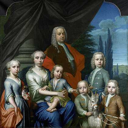 “威廉·菲利普·科普斯（1695-1756），《妻子和孩子》，弗兰斯·戴克著