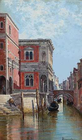 《威尼斯运河上的贡多利埃》（Antonietta Brandeis）