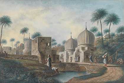 路易吉·梅耶的《埃及罗塞塔附近的阿拉伯圣徒墓》