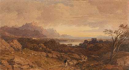 约翰·瓦利的《遥远山脉的浪漫风景》