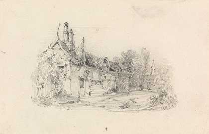 威廉·卡洛的《远处有教堂的农舍》