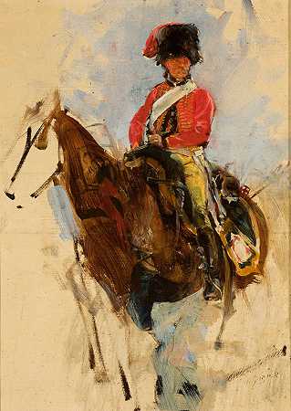 马克西米利安·吉尔姆斯基（Maksymilian Gierymski）的《骑兵、骠骑兵素描》