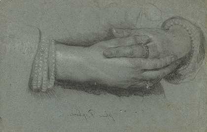 《一个女人的手的研究》，作者：Cornelis Jonson van Ceulen