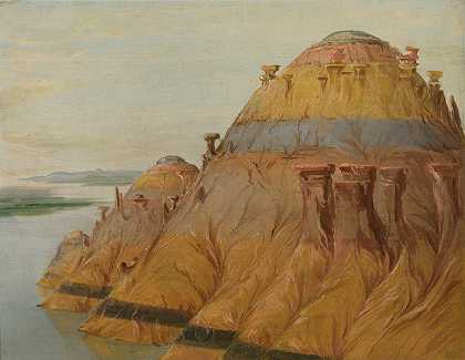 乔治·卡特林（George Catlin）的《圣路易斯上空1700英里处风景如画的粘土悬崖》