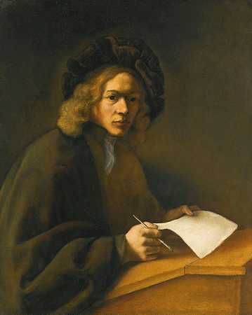 雅各布斯·勒维克的《写字台上的年轻人》