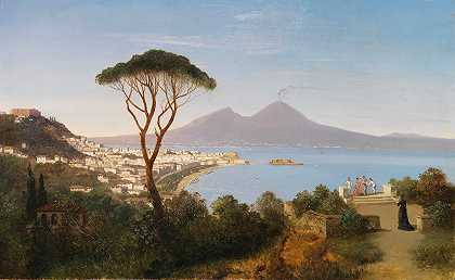 阿尔伯特·奥古斯特·齐默尔曼（Albert August Zimmermann）的《从波西利波（Posillipo）到那不勒斯（Naples）宽阔海湾的景色》