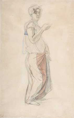 欧仁·德拉克罗瓦的《穿着摩洛哥服装的站立女人》