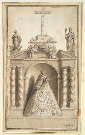 “小伊拉斯谟·奎利纳斯的壁龛中的圣母和儿童雕像