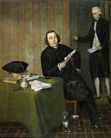 “Wernerus Köhne（1725-88），Haarlem公证人，其书记员Jan Bosch，作者：Wybrand Hendriks