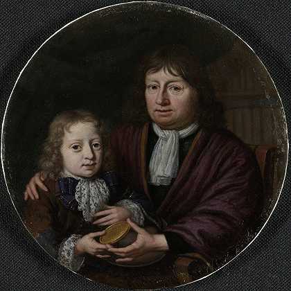 米歇尔·范·穆舍尔的《艾萨克·庞塔努斯和亨德里克·范·比克的双肖像》