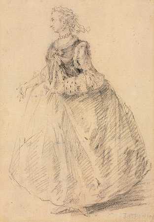 乔瓦尼·保罗·帕尼尼（Giovanni Paolo Panini）的《戴着Ermine Muff的站立女人》