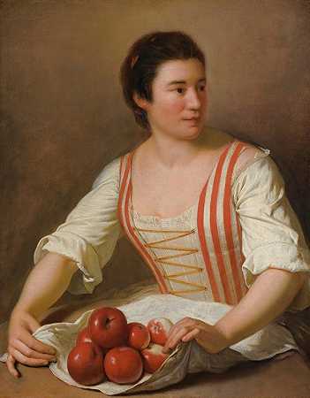保罗·庞斯·安托万·罗伯特的《一个带着一篮子水果的女人》