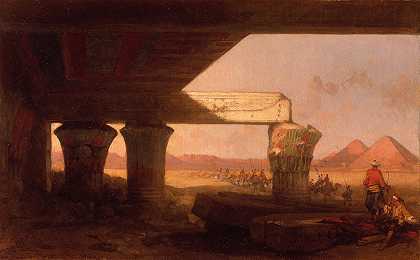 大卫·罗伯茨的《金字塔远眺埃及风景》