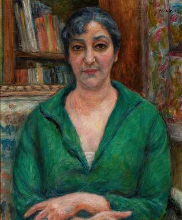 Józef Pankiewicz的《妻子穿着绿色毛衣的肖像》