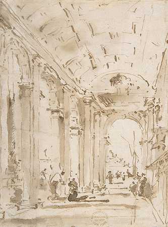 弗朗西斯科·瓜尔迪的《自由的拱廊，望向圣乔治·马焦雷》