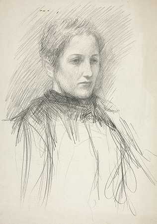 埃德温·奥斯汀·艾比的《年轻艾比夫人的肖像》