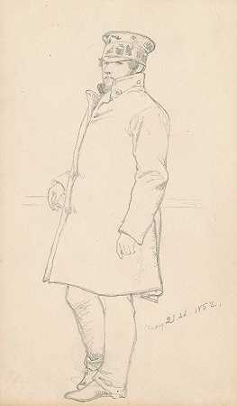 伊曼纽尔·戈特利布·莱兹的《戴帽子和外套的男人》