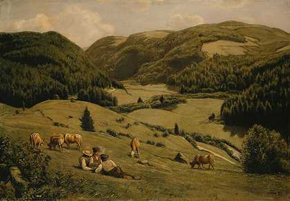 Hans Thoma的《Sankt Blasien附近的阿尔布山谷》