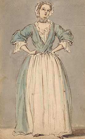 路易·菲利普·博伊塔德的《一个穿着蓝色裙子的年轻女人》