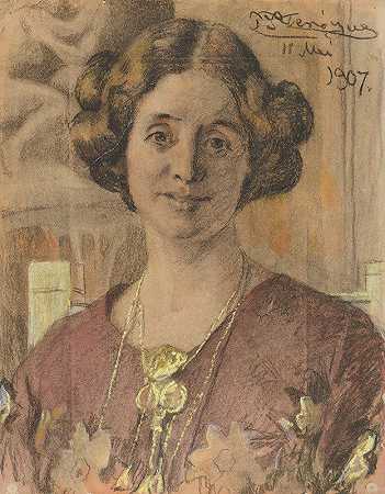 《一个女人的肖像》（可能是安娜·维尔明·约翰内·多西亚·哈尔伯格，嫁给了比约纳，后来的拉森）