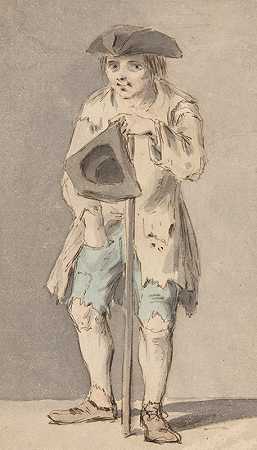 路易·菲利普·博伊塔德的《手持Tricorn帽子的乞丐