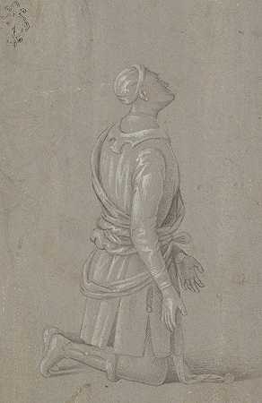 《一个穿着十五世纪服装的跪着的男人》