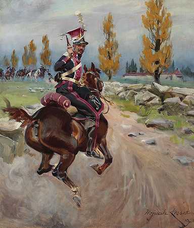 Wojciech Kossak侦察的轻骑兵