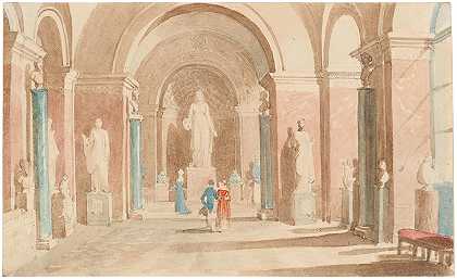 约翰·内波穆克·恩德的《巴黎卢浮宫的古董大厅》