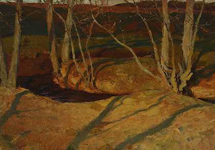 Ferdinand Ruszczyc《日落时的秋天风景》