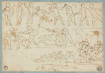 阿戈斯蒂诺·卡拉奇（Agostino Carracci）的《推杆花饰》、《罗得和他的女儿们的素描》、《建筑素描》