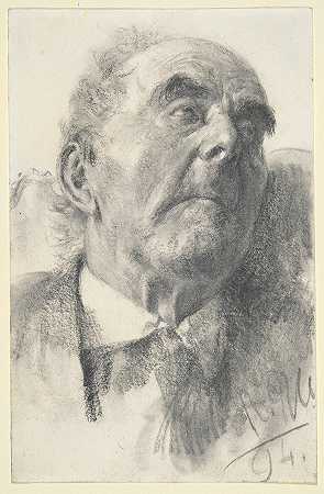 阿道夫·门采尔的《老人的头像》