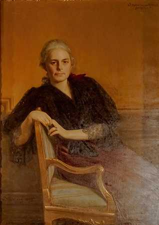朱利叶斯·克朗伯格的《威廉敏娜·冯·哈维尔，内·肯佩（1844-1930）》