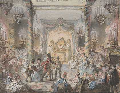 Gabriel de Saint Aubin在晚会上提供的戏剧表演
