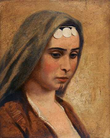 Miner Kilbourne Kellogg的《阿拉伯女孩的头像》