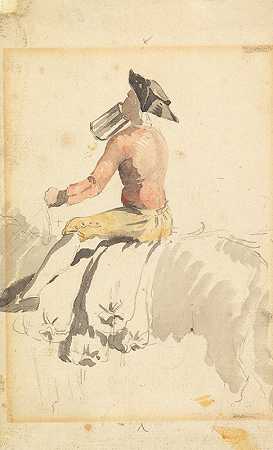 塞缪尔·斯科特的《马背上的新郎，饮酒》